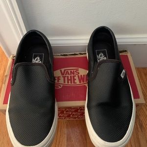 Black leather slip-on Van size 4.5